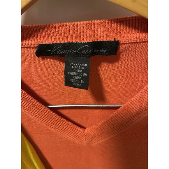 Lot Of 2 Kenneth Cole V-Neck Silk Blend Knit XS - Picture 3 of 6